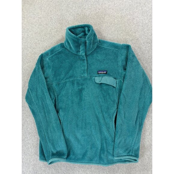 Patagonia Re-Tool 1/2 Snap Fleece Pullover (Women's Medium)‎ Green/Blue - Picture 1 of 12